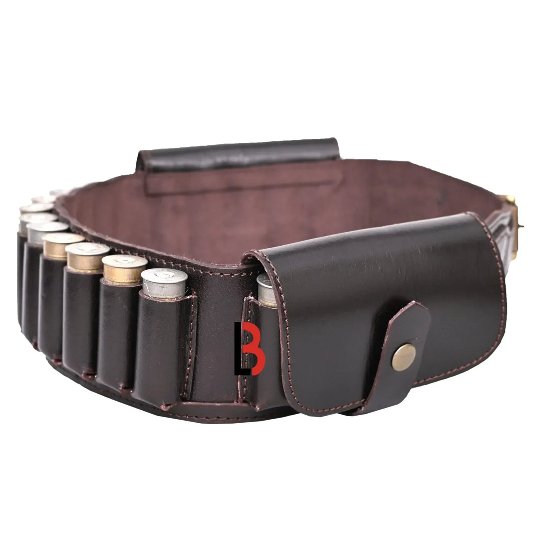 Shell Belt Chest Leather Cartridge Belt | Shotshell Bandolier Two Flap Cover – Leather Bond