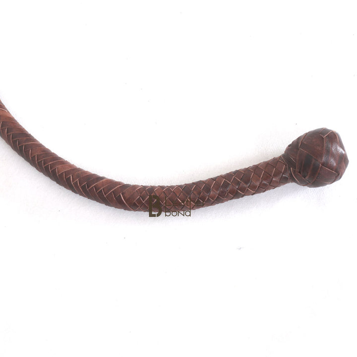 Kangaroo Hide Leather & Shot Loaded Snake Whip 4, 5, 6 or 8 Feet 12 Strands Dark Brown