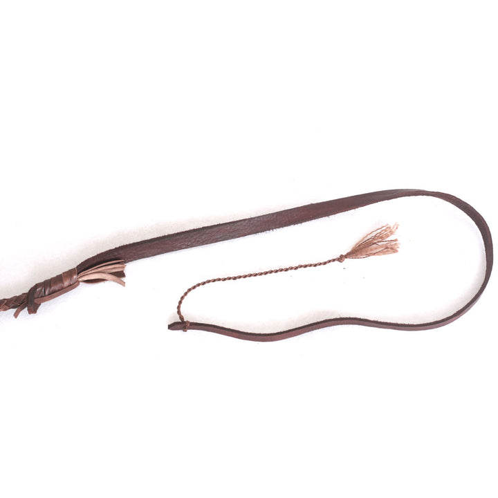 Kangaroo Hide Leather & Shot Loaded Snake Whip 4, 5, 6 or 8 Feet 12 Strands Dark Brown