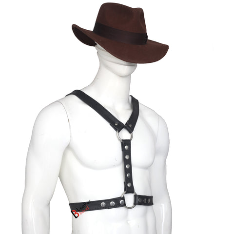 Double Folded Real Cowhide Leather Harness for Men Y shape Chest Harness Shoulder Harness Men Fetish Wear
