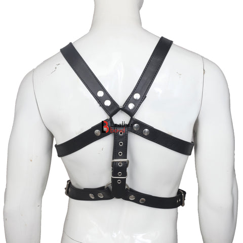Double Folded Real Cowhide Leather Harness for Men Chest Harness Shoulder Harness Men Fetish Wear