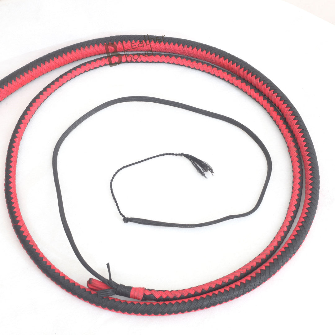 Nylon Paracord Hand Crafted Snake Whip 4 Foot with Complete Leather Belly & Bolster Inside