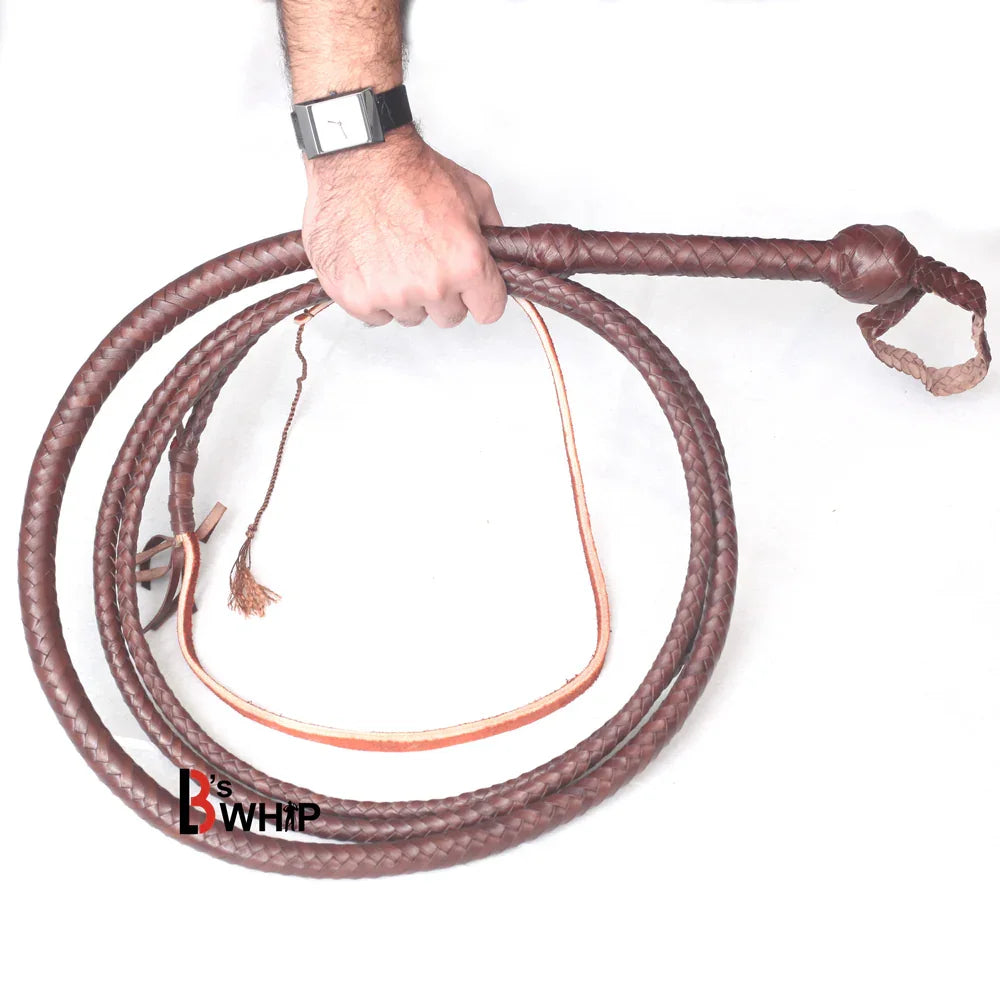dark brown 16-strand kangaroo leather bullwhip (Indiana Jones style)