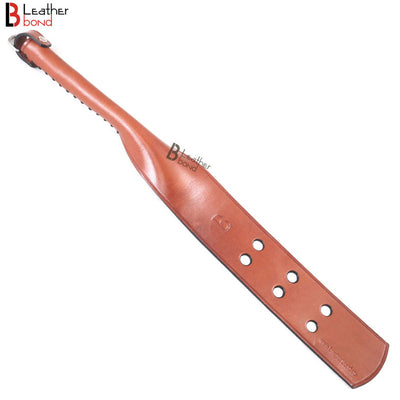 Real Cow Hide Brown Belting Leather Paddle Slapper Lightweight and Flexible with Sturdy Handle - Leather Bond