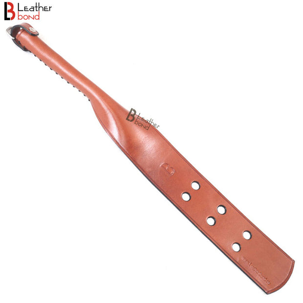 Real Cow Hide Brown Belting Leather Paddle Slapper Lightweight and Flexible with Sturdy Handle - Leather Bond