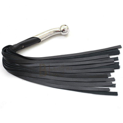 Fully Handmade & Real Genuine Cowhide, Leather Flogger, Heavy Duty 25 Falls Flogger Steel Handle Black Falls - Leather Bond