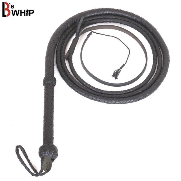 Indiana Jones Style Bull Whip 4 Foot 8 Plaits Real Cow Hide Leather Bullwhip Black