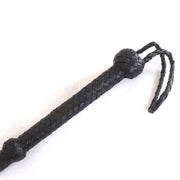Indiana Jones Style Bull Whip 4 Foot 8 Plaits Real Cow Hide Leather Bullwhip Black - Leather Bond