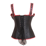 Genuine Real Sheep Leather & Stainless Steel Spiral Bones Over Bust Corset