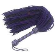 Real Genuine Cow Hide Suede Leather Flogger 50 Falls Purple & Black Heavy Duty Thuddy whip - Leather Bond