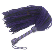 Copy of Real Genuine Cow Hide Suede Leather Flogger 100 Falls Purple & Black Heavy Duty Thuddy whip - Leather Bond