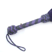 Copy of Real Genuine Cow Hide Suede Leather Flogger 100 Falls Purple & Black Heavy Duty Thuddy whip - Leather Bond