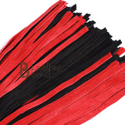 75 Falls Real Genuine Cowhide Suede Leather Flogger Red & Black Heavy Duty Thuddy whip - Leather Bond