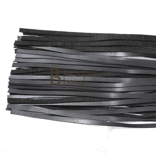 Fully Handmade & Real Genuine Cow Hide Leather Heavy Duty 50 Falls Flogger Steel Handle Black Falls - Leather Bond