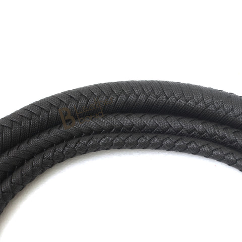 Indiana Jones Style Whip 06 to 16 Feet 12 Strands Bullwhip Black Para Cord Nylon Bull Whip with Leather Plaited Bellies - Leather Bond