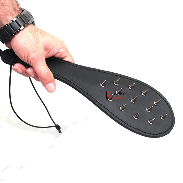 Large Italian Leather Slapper Spanking Paddle - 14 strap – Master