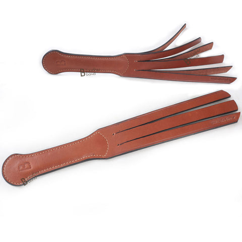 Spanking BDSM Paddle Slapper Real Cowhide Saddle Leather Thick, Lightweight and Flexible Hand Made 2 layer 6 slappers - Leather Bond