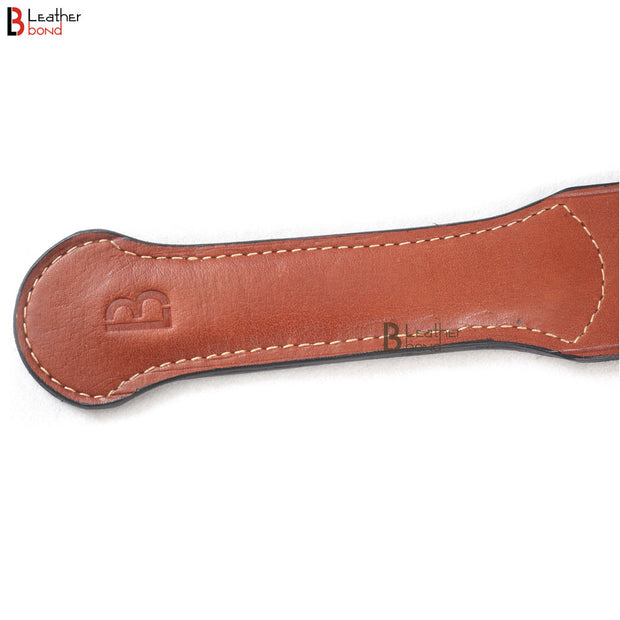 Spanking BDSM Paddle Slapper Real Cowhide Saddle Leather Thick, Lightweight and Flexible Hand Made 2 layer 6 slappers - Leather Bond