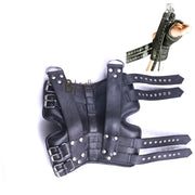 Real Strong Leather Ankle Boot Cuffs , Suspension Restraint Bondage Set 2 Pieces Black - Leather Bond