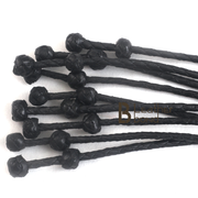 Real Genuine Cow Hide Leather Flogger Cat O Nine Braided Falls Sturdy knots 09 Falls Flogger Black - Leather Bond