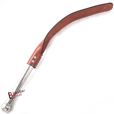 Real Cow Hide Belting Leather Paddle Slapper Lightweight and flexible with Steel Handle - Leather Bond