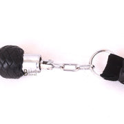 Real Genuine Cowhide Suede Leather Flogger Swivel Handle 25 Falls Black Nunchaku Flogger - Leather Bond