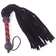 Real Genuine Cowhide Suede Leather Flogger 25 Falls Black Soft Suede Leather - Leather Bond
