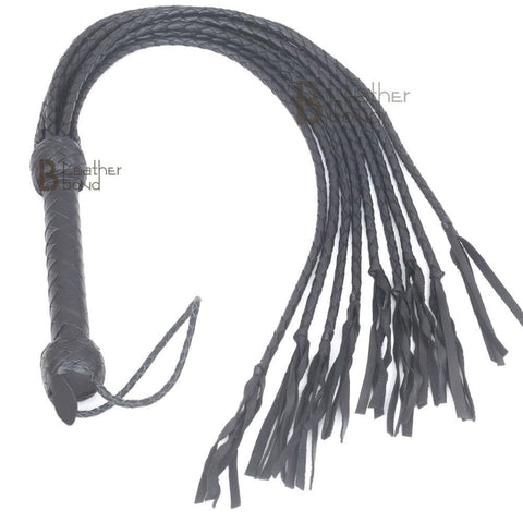 Genuine Real Leather Flogger Bull Hide Leather Flogger whip 09 Braided Falls Cat-o-nine Tails - Leather Bond