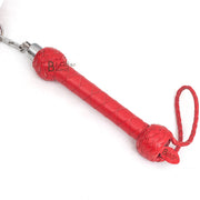 Real Genuine Cowhide Suede Leather Flogger Swivel Handle 25 Falls Red Nunchaku Flogger - Leather Bond