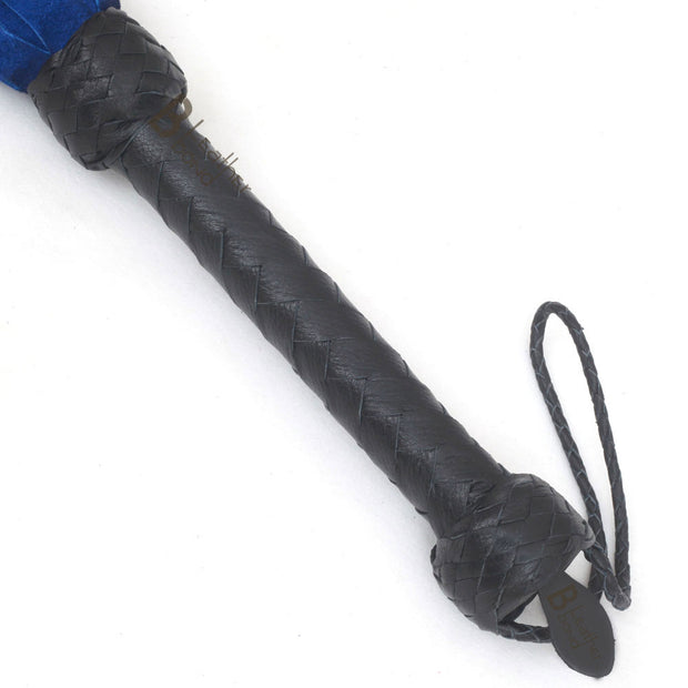 Real Genuine Cowhide Suede Leather Flogger 25 Falls Blue & Black Heavy Duty Thuddy whip - Leather Bond