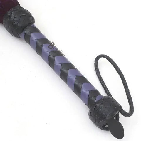 LB's Whip Real Cow Hide Suede Leather Flogger - 50 Falls Heavy Duty Black BFL-141