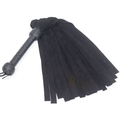 Real Genuine Cow Hide Suede Leather Flogger 25 Falls Black Light Weight Suede Falls for Warm up - Leather Bond