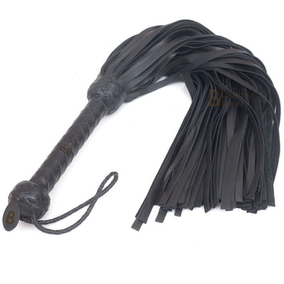 Real Genuine Cowhide Leather Flogger 50 Falls Black Heavy Duty Thuddy whip - Leather Bond