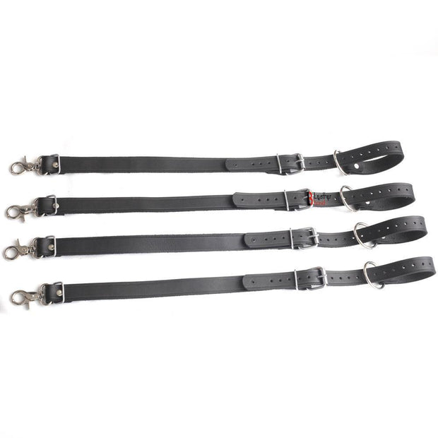 4 Bed Restraints Leather Straps, Bdsm Gear, Bondage Restraints, BDSM Connectors Real Cowhide Leather - Leather Bond