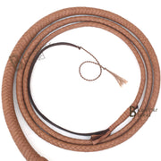 Indiana Jones Style 7 Foot 8 Plait Natural Tan Brown Leather Bullwhip Real Cowhide Leather Bull Whip - Leather Bond