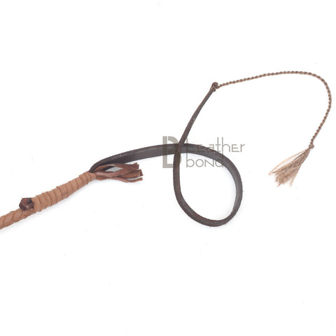 Indiana Jones Style 7 Foot 8 Plait Natural Tan Brown Leather Bullwhip Real Cowhide Leather Bull Whip - Leather Bond