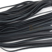 Real Genuine Cow Hide Leather Flogger 25 Falls Black Heavy Duty Thuddy whip with Steel Rod in Handle - Leather Bond