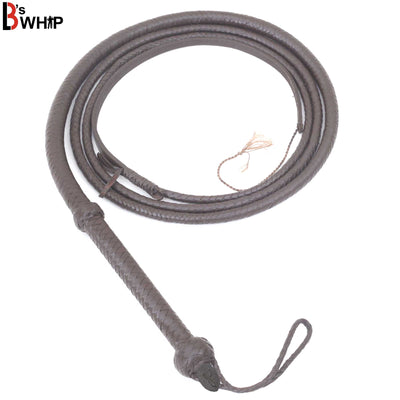 Indiana Jones Style 8 Foot 8 Plait Dark Brown Leather Bullwhip Real Genuine Cowhide Leather Bull Whip