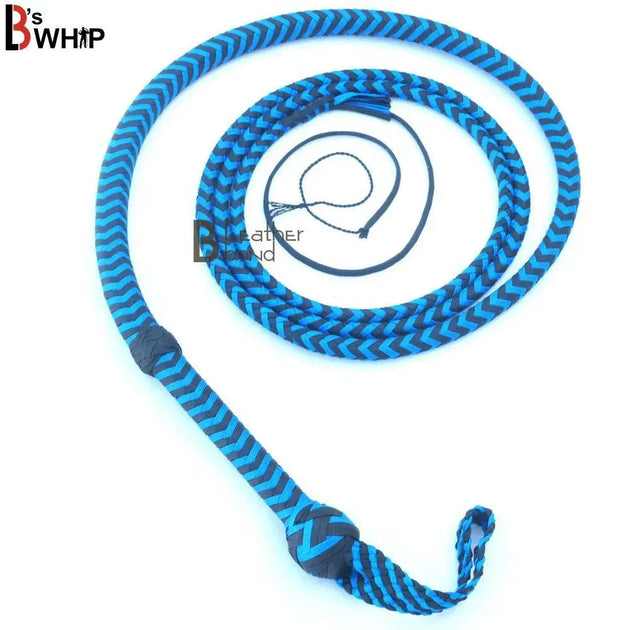 Blue Black Paracord Bullwhip 06, 08, 10 & 12 Feet long 12 Strands Bull