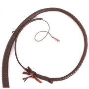Indiana Jones Style 4 Foot 8 Plait Dark Brown Leather Bullwhip Real Cowhide Leather Bull Whip - Leather Bond