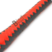 Real Cow hide Leather Braiding Riding Crop Whip Red & Black Dragon Tail inside Fiber stick