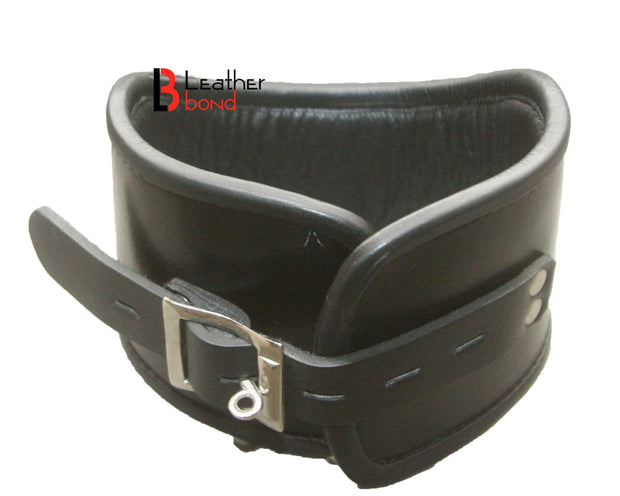 Cowhide leather Curved Posture Neck Collar BDSM and Restraint Collar - Leather Bond