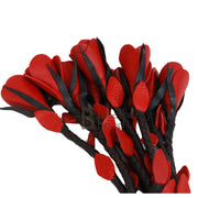 Real Genuine Cow Hide Leather Thuddy Flogger 9 Braided Falls & Heavy Red Roses - Leather Bond