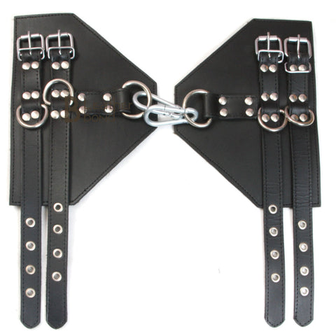 Real Cowhide Leather Bondage Suspension Wrist Cuffs Heavy Duty and durable - Leather Bond