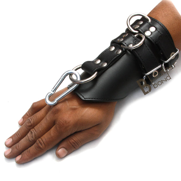 Real Cowhide Leather Bondage Suspension Wrist Cuffs Heavy Duty and durable - Leather Bond